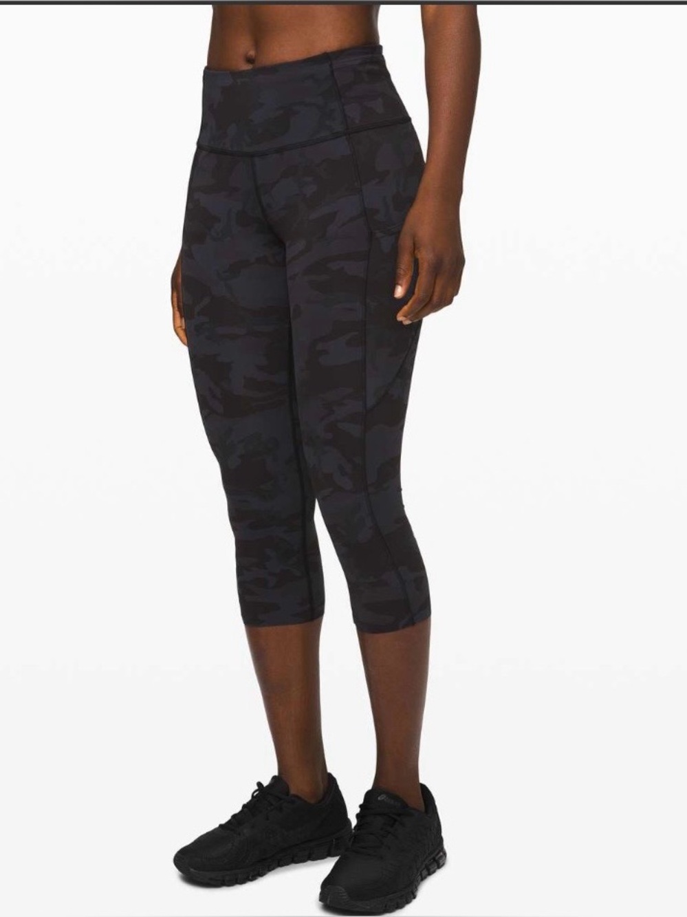 Lululemon Fast and Free Crop II 19" Non-Reflective Incognito Camo Multi Grey 4